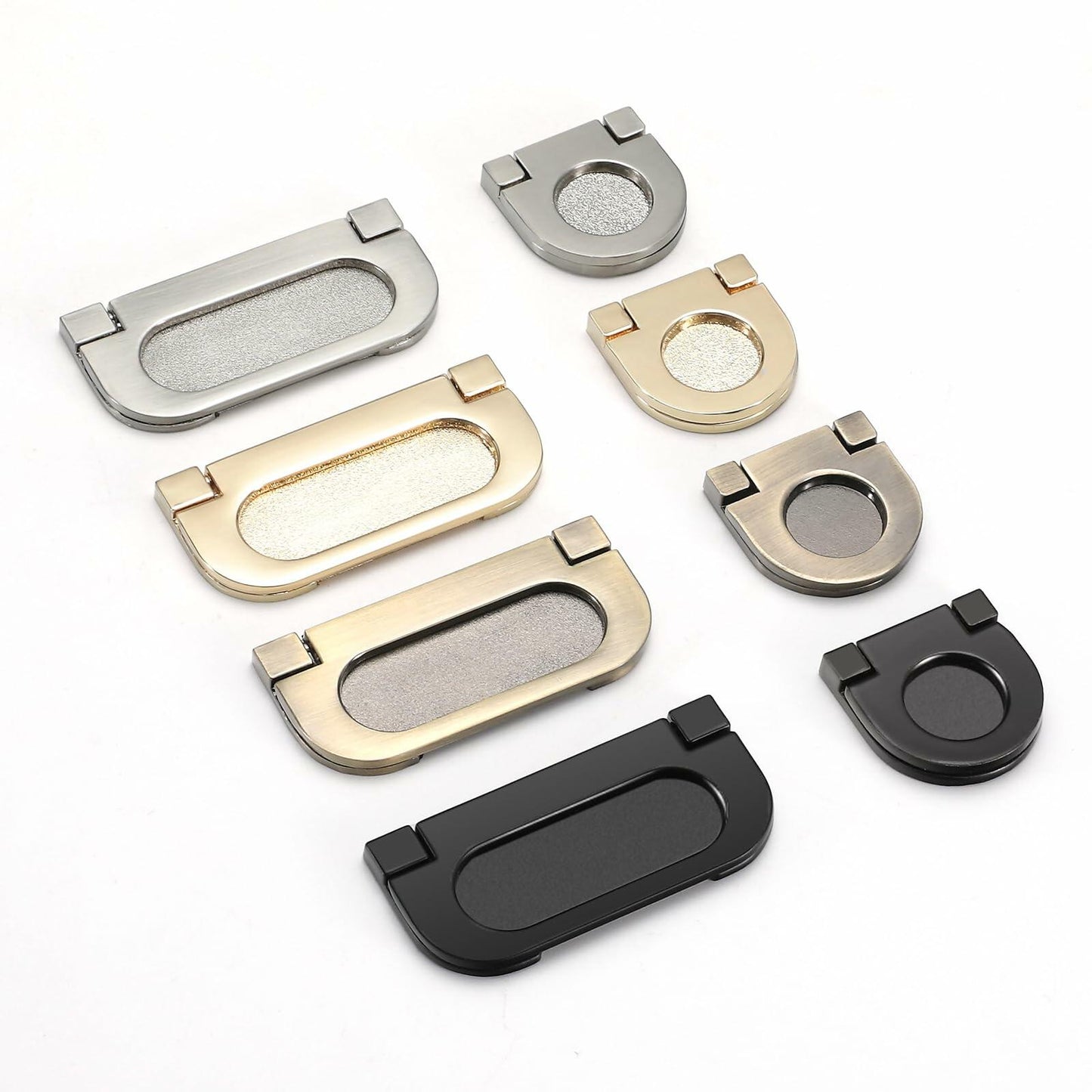 Evionlin Flush Pull Handles 2 Pack Black Recessed Drawer Cabinet Pulls