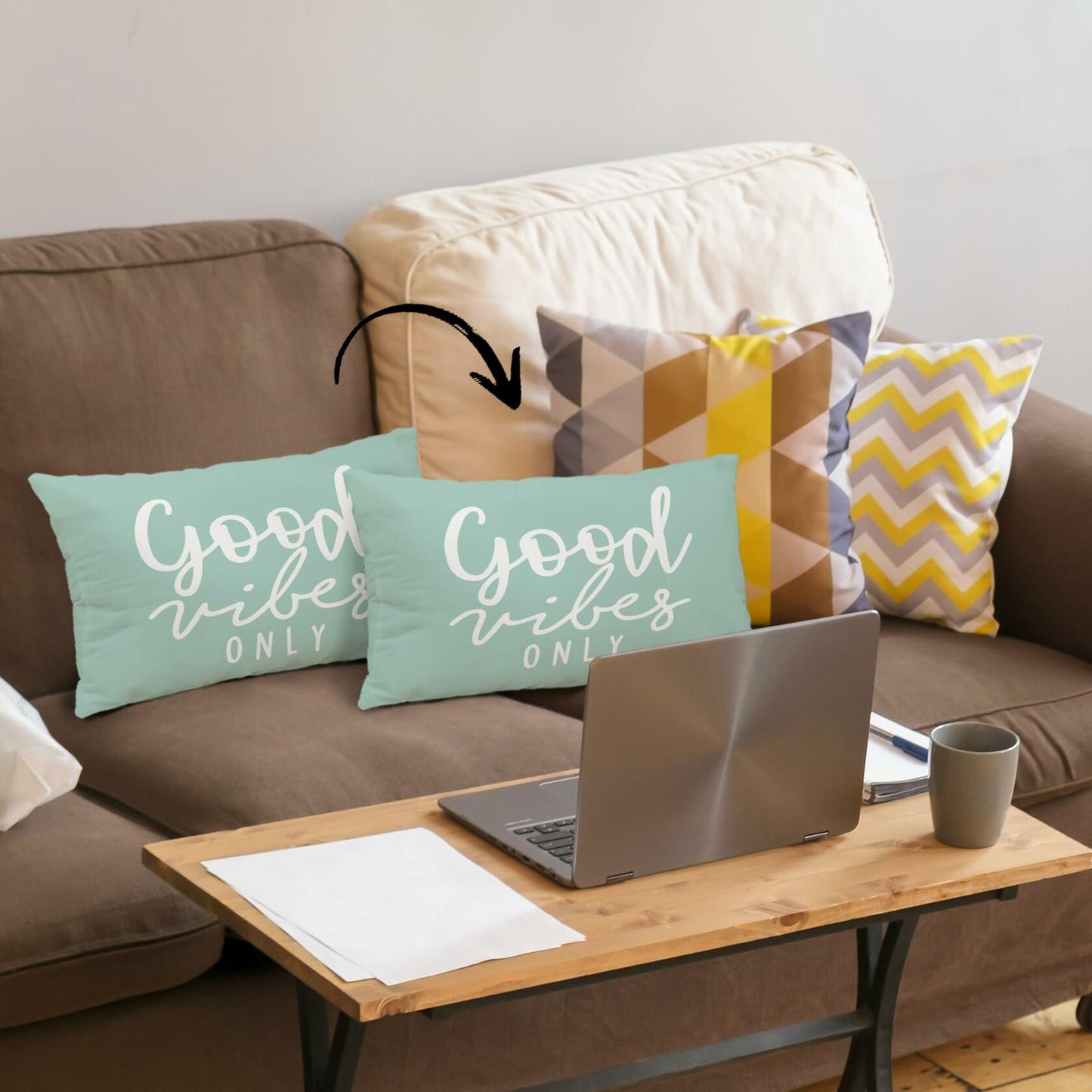 Mingnei Motivational Quote Green Flannel Throw Pillow Cover 12x20