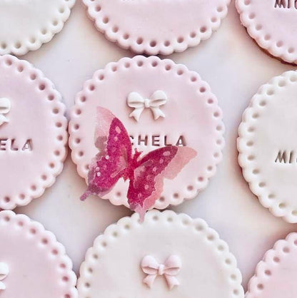 Unbranded x24 3D Double Shad Edible Wafer Butterflies for Cake Cupcakes