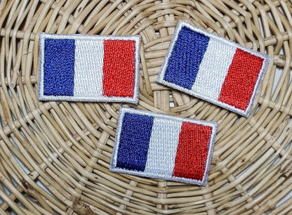 Truly Mini France Flag Embroidered Patch Sew On Applique 0.6x1.1 Inch