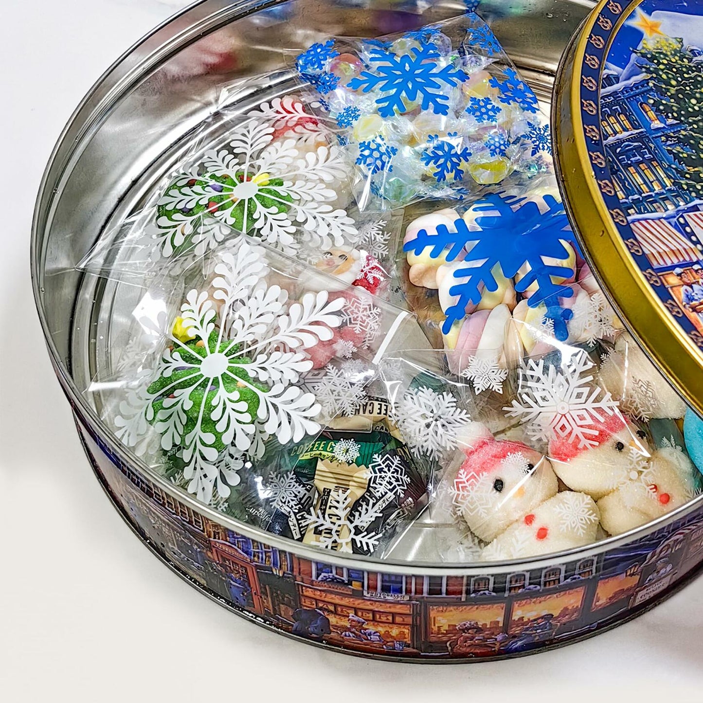 QOIUSO Christmas Cookie Bags 4x4 Inch Snowflake Design 100 Pcs Plastic