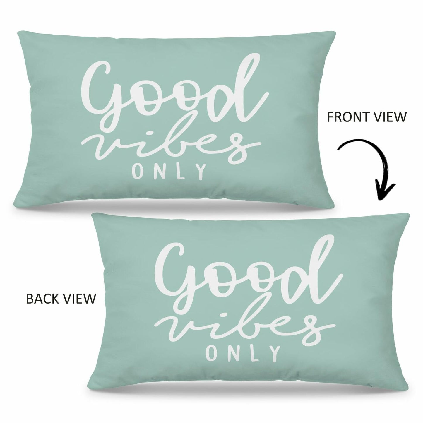 Mingnei Motivational Quote Green Flannel Throw Pillow Cover 12x20