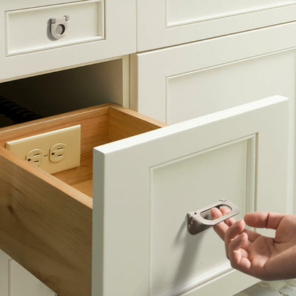 Evionlin Flush Pull Handles 2 Pack Black Recessed Drawer Cabinet Pulls