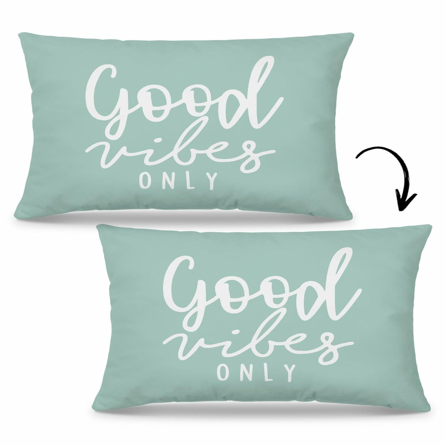 Mingnei Motivational Quote Green Flannel Throw Pillow Cover 12x20