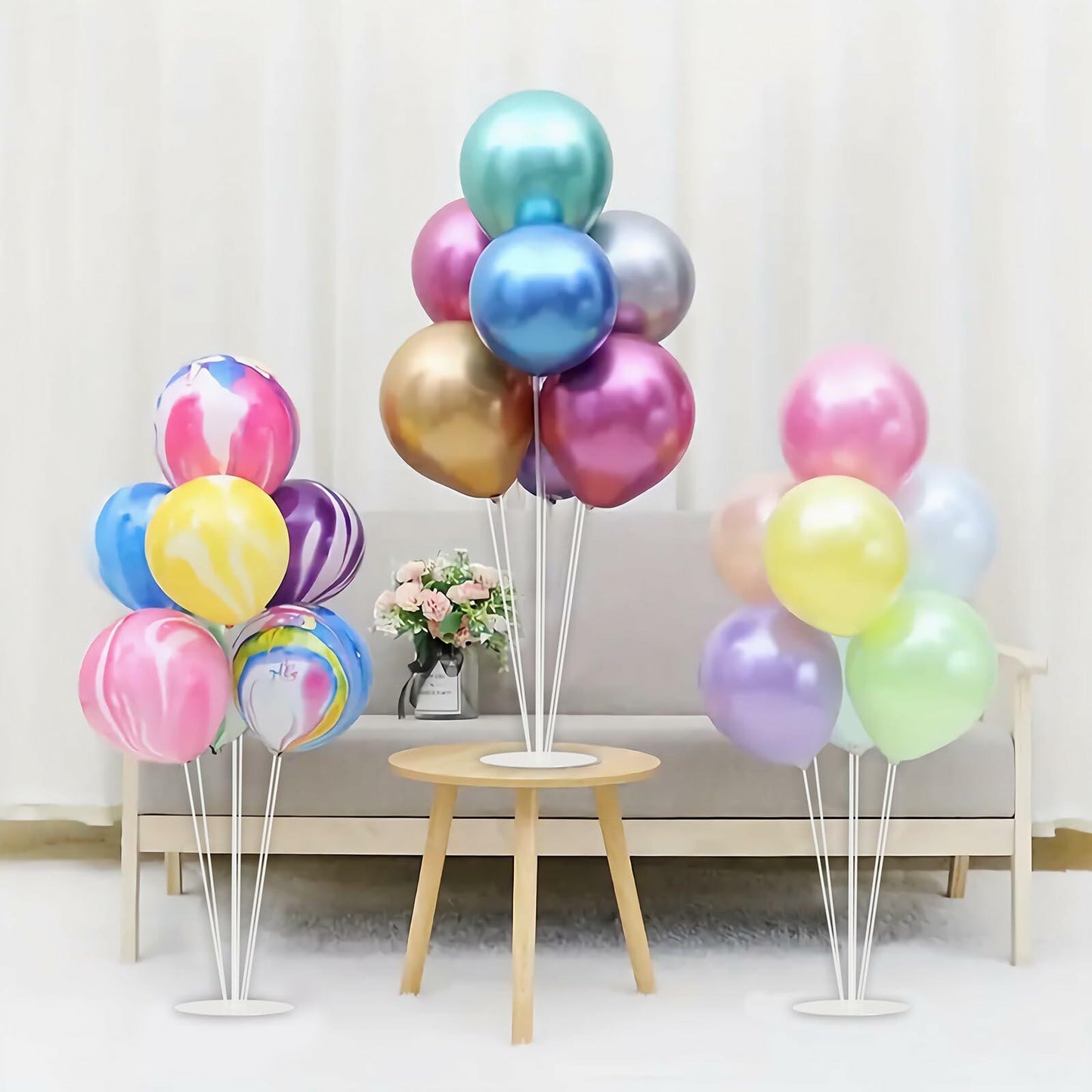 SINBEE 6 Set Balloon Arch Kit with Base Sticks Stand for Birthday Party