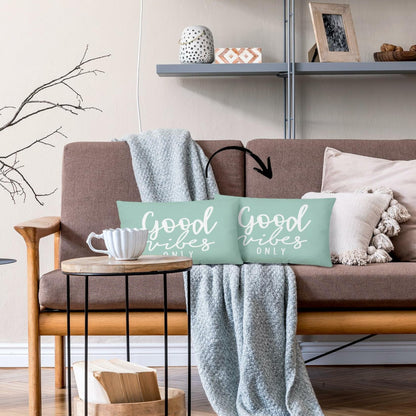 Mingnei Motivational Quote Green Flannel Throw Pillow Cover 12x20