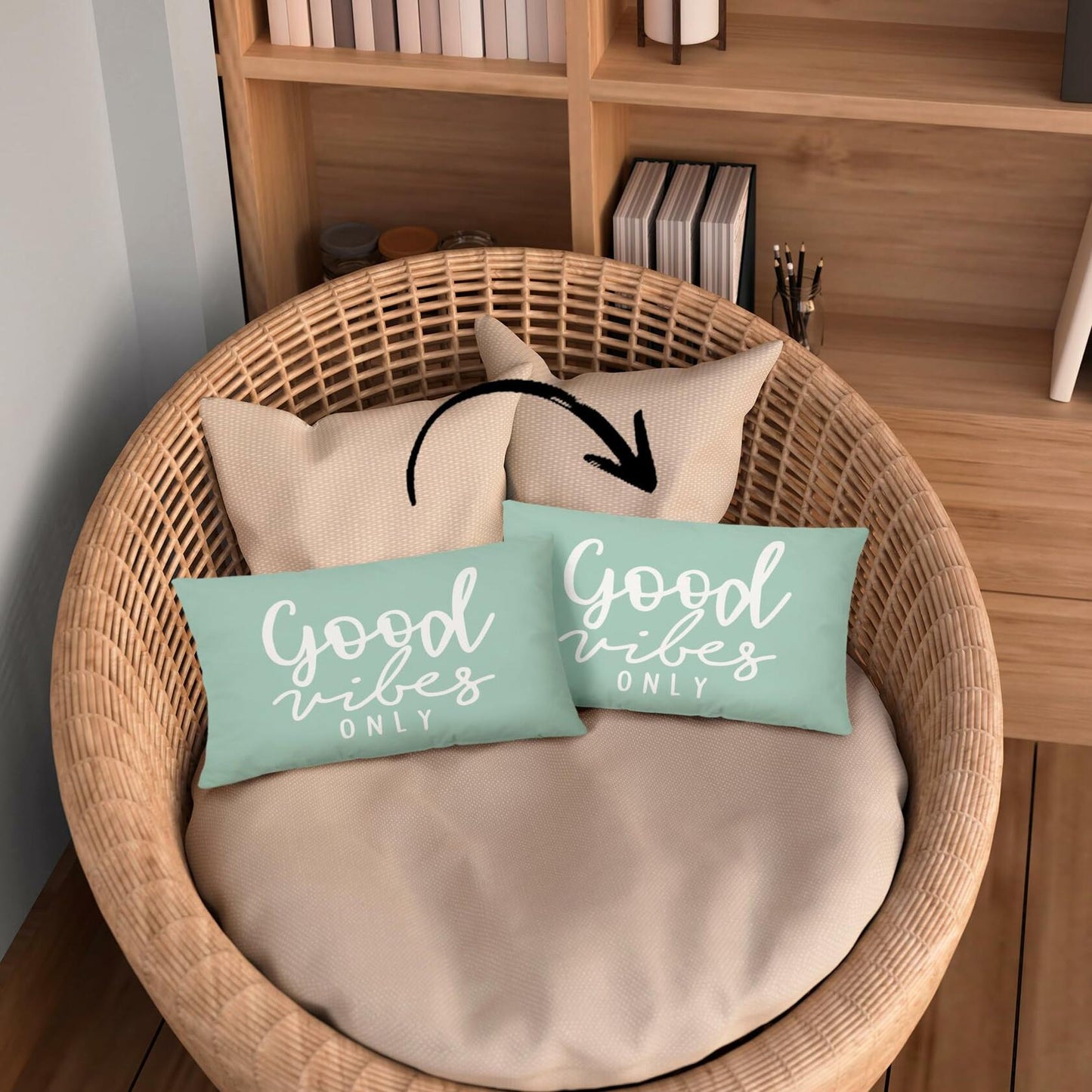 Mingnei Motivational Quote Green Flannel Throw Pillow Cover 12x20