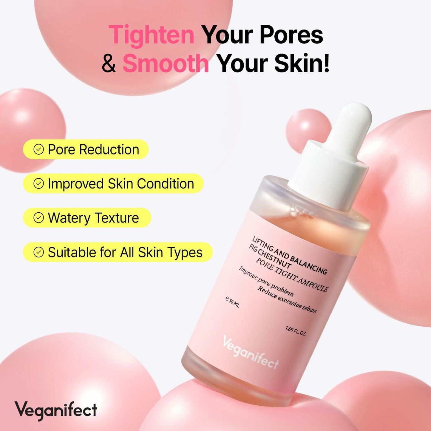 VEGANIFECT Pore Refining Ampoule Tightening Reduce Sebum 1.69oz