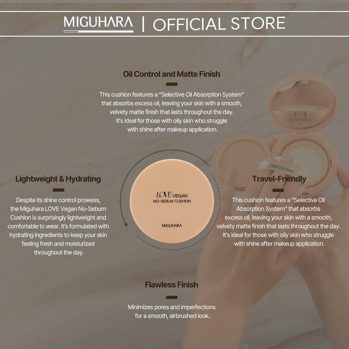 LOVE Vegan No-Sebum Cushion K-Beauty 15g 0.52oz