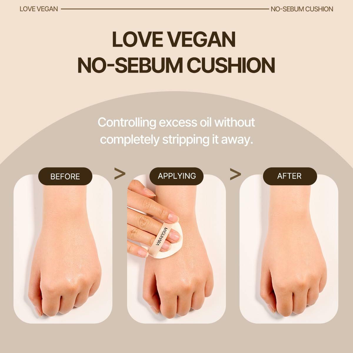 LOVE Vegan No-Sebum Cushion K-Beauty 15g 0.52oz