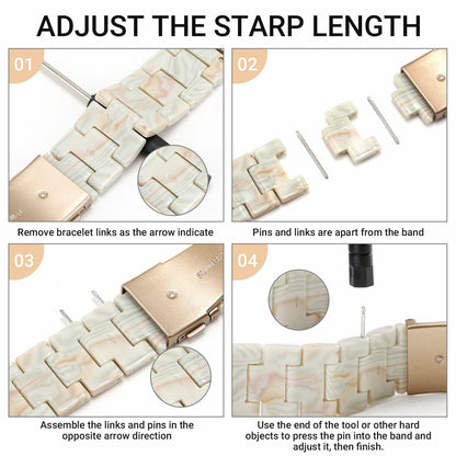 MAIRUI Resin Watch Band Compatible Apple Watch 38-41mm Series 1-9 Marble