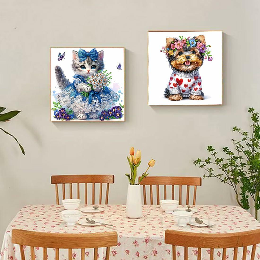 KYNBKLASS Cat Diamond Art Kits DIY 5D Painting Canvas Home Wall Decor