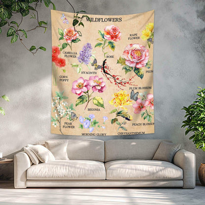 dueeia Vintage Floral Tapestry Wall Hanging 51.2x59.1 Polyester E