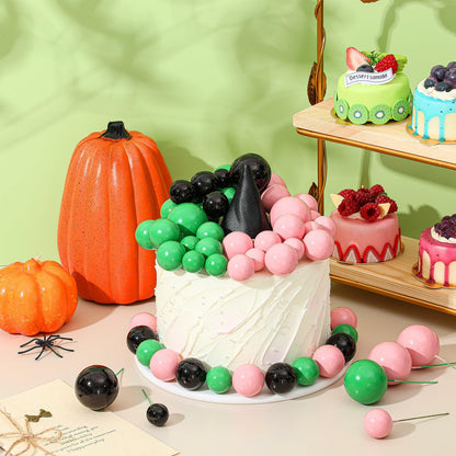 Leinuosen 97 Pcs Witch Party Supplies Pink Green Balloons Mini Toppers Black Hat