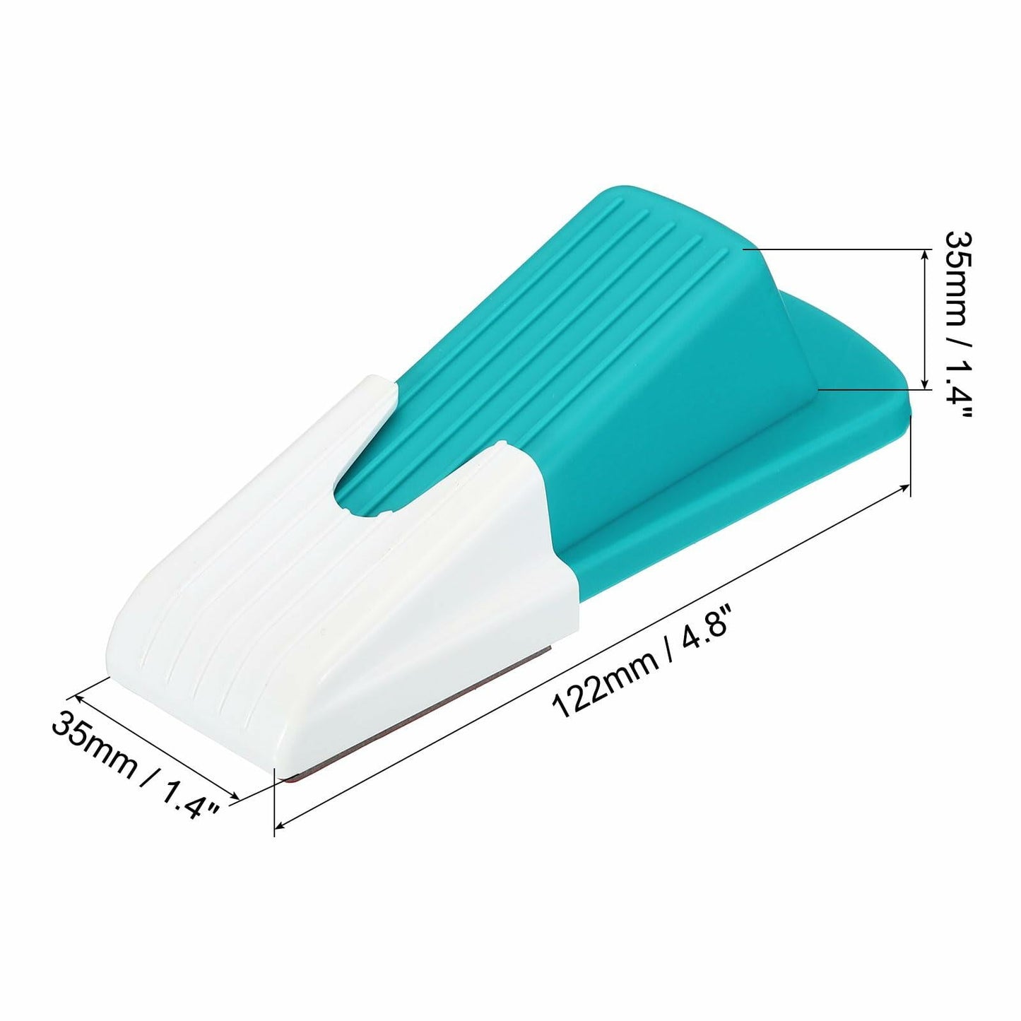 PATIKIL 4 Pcs Large Blue Rubber Door Stoppers Wedge with Storage Box