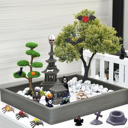 Halloween Mini Figurines 32 Pcs Resin Ornaments Miniature Garden Decor
