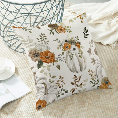 CXMEIFLY Fall Decor Pillow Covers Set of 2 18x18 Cream Pumpkin Floral