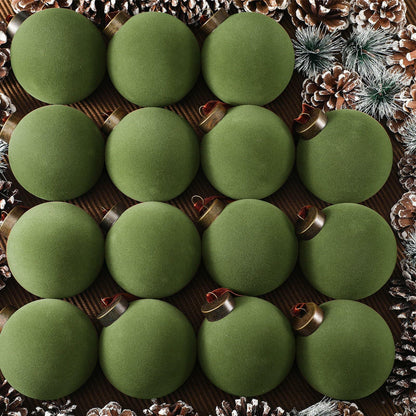 Liliful Velvet Christmas Balls Ornaments Green 3.15 Inch 15 Pcs