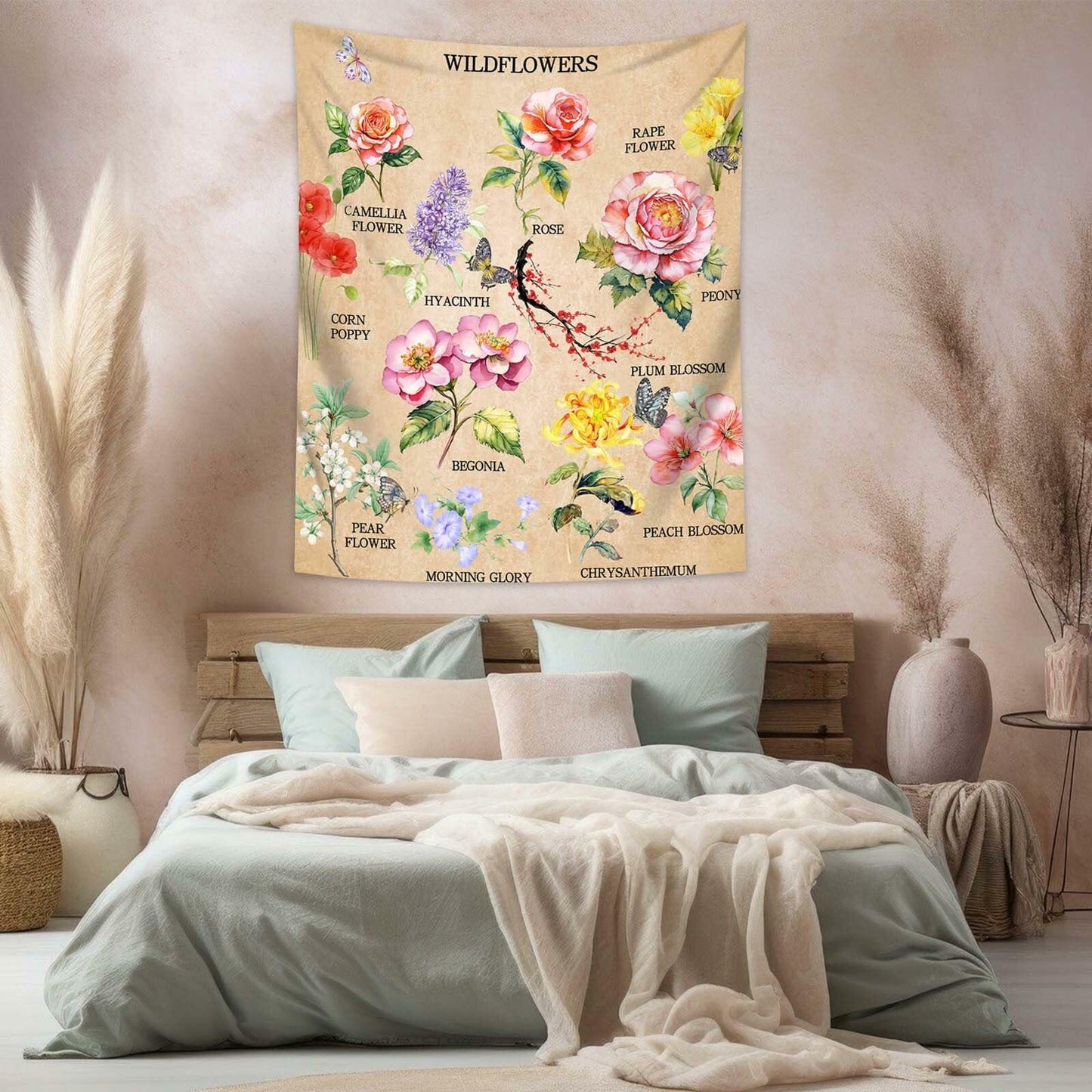 dueeia Vintage Floral Tapestry Wall Hanging 51.2x59.1 Polyester E