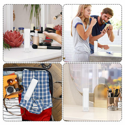 PEUTIER 5pcs Travel Bottles Leak-Proof Refillable Squeeze Tubes Translucent