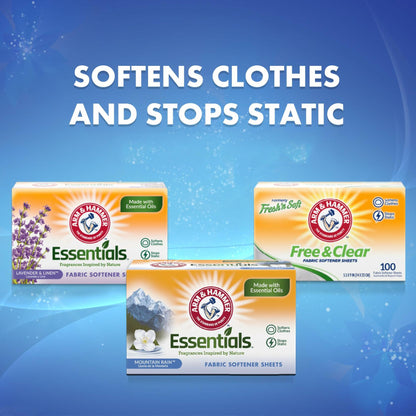 ARM & HAMMER Fabric Softener Sheets Mountain Rain Scent 144ct White