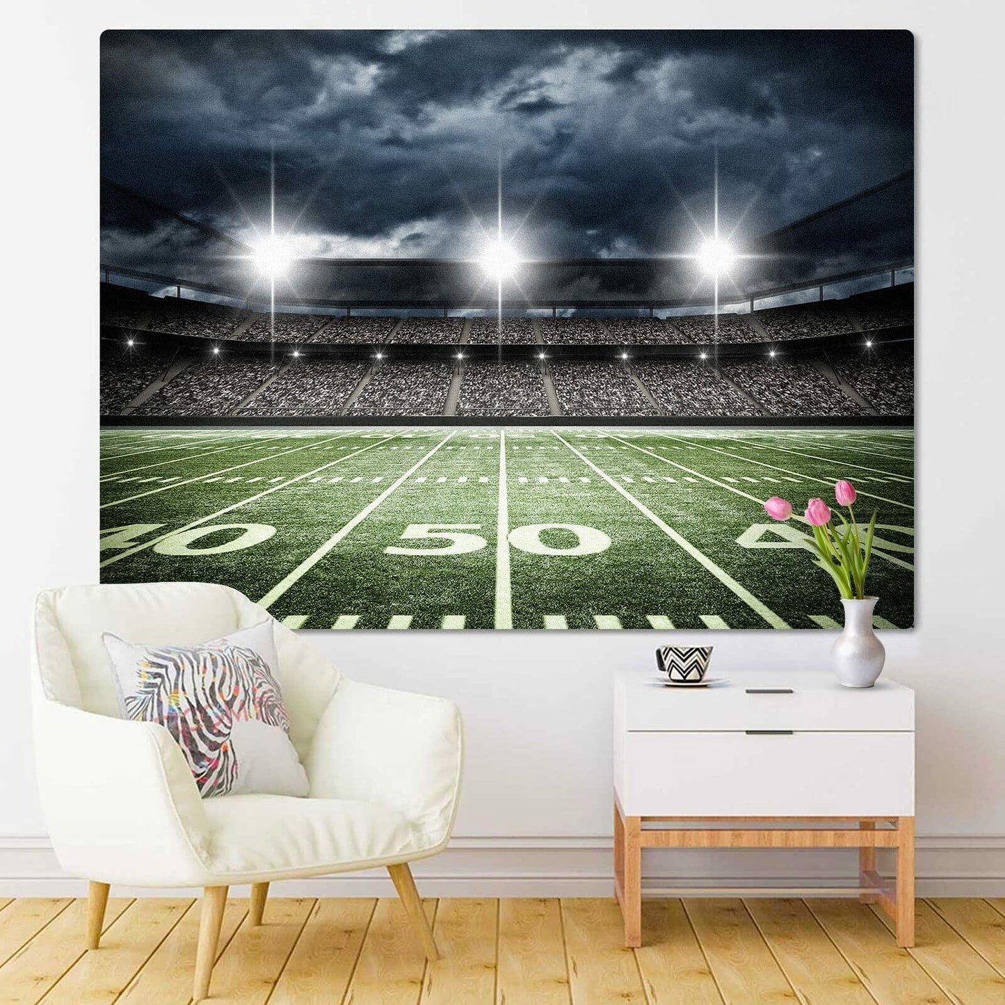 Emvency Football Stadium Tapestry Wall Hanging 60x80 Inches Polyester