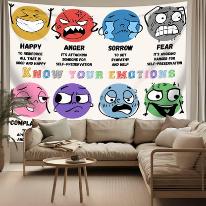 dueeia Mental Health Therapy Tapestry Wall Hanging 59x51 Black Polyester
