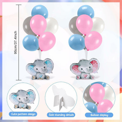 12 Sets Baby Shower Balloon Stand Kit Gender Reveal Pink Blue Table Decor