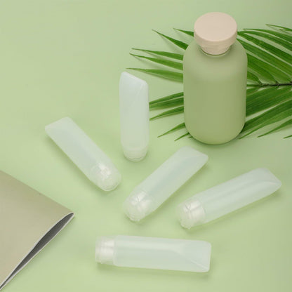 PEUTIER 5pcs Travel Bottles Leak-Proof Refillable Squeeze Tubes Translucent