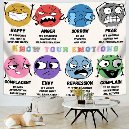 dueeia Mental Health Therapy Tapestry Wall Hanging 59x51 Black Polyester