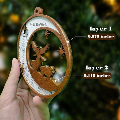 SOLMAYCO Christmas Nativity Ornaments Set of 5 Wooden Religious Decorations