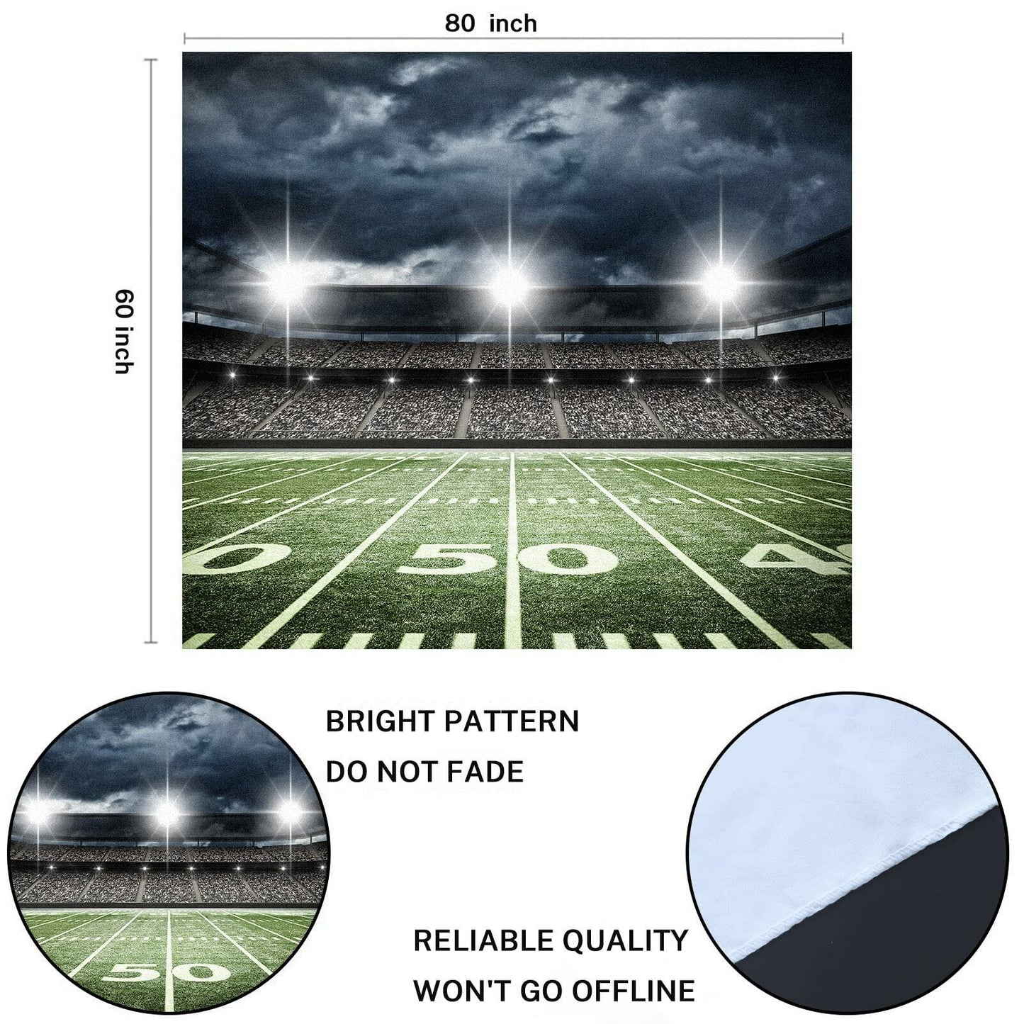Emvency Football Stadium Tapestry Wall Hanging 60x80 Inches Polyester