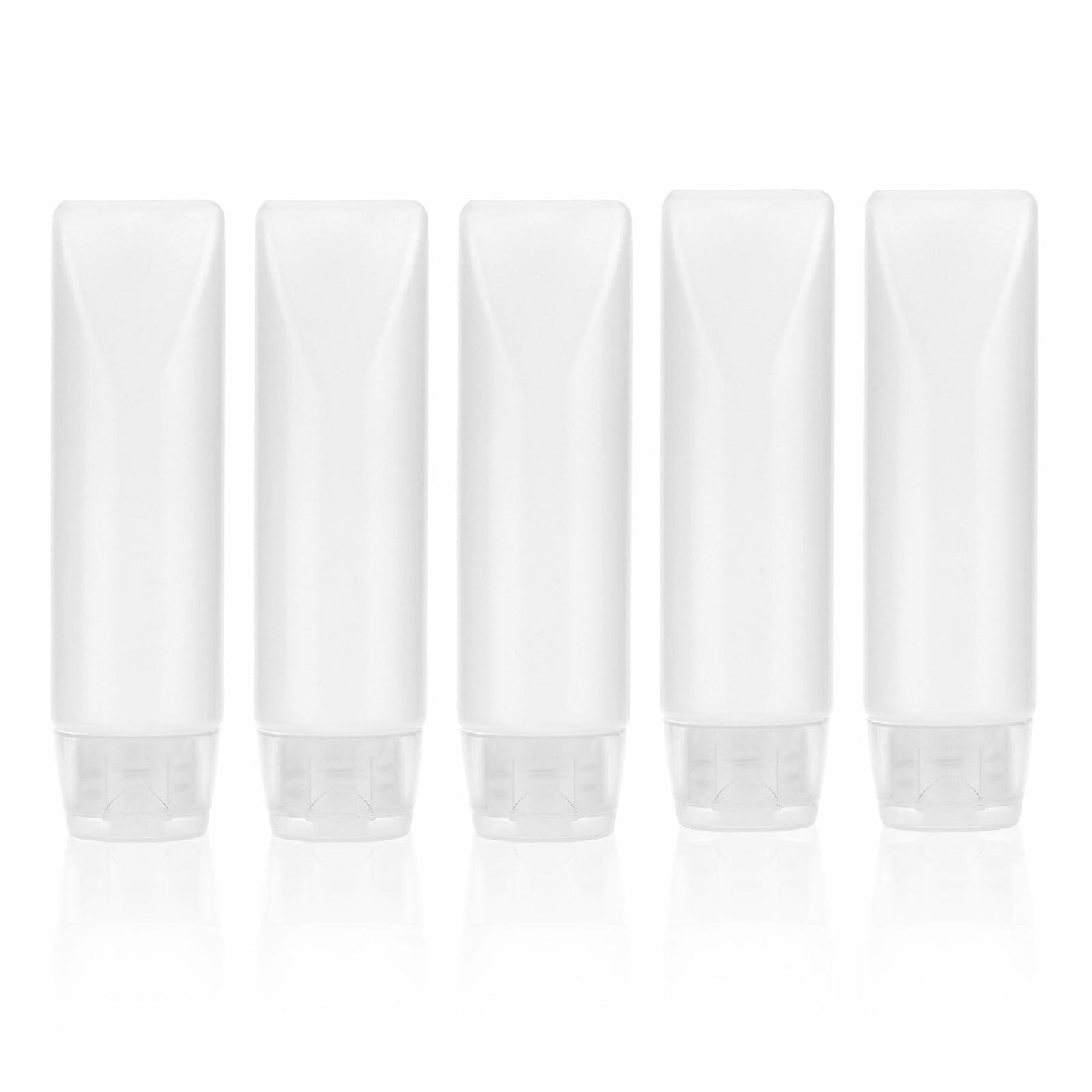 PEUTIER 5pcs Travel Bottles Leak-Proof Refillable Squeeze Tubes Translucent
