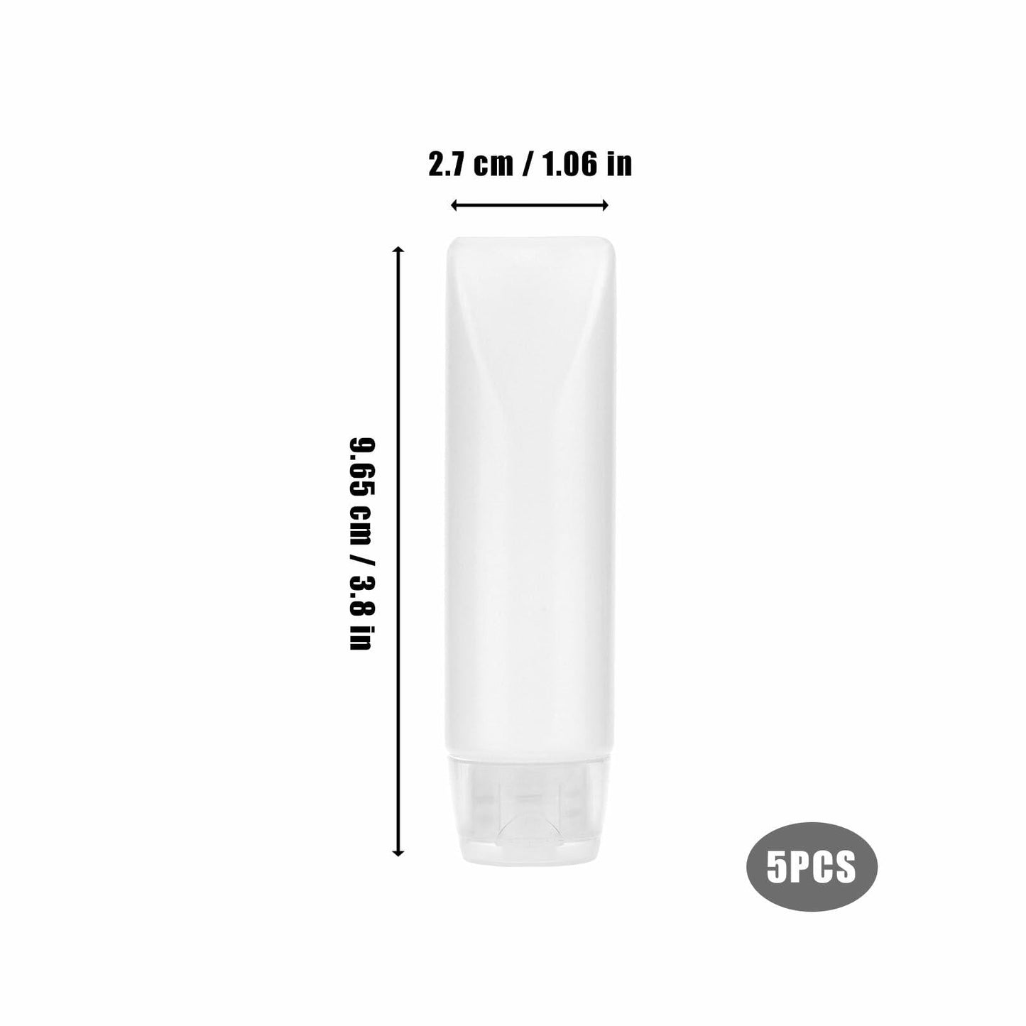 PEUTIER 5pcs Travel Bottles Leak-Proof Refillable Squeeze Tubes Translucent