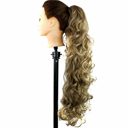 S_SSOY 31" Women's Curly Wavy Synthetic Ponytail Hair Extension 16M18#