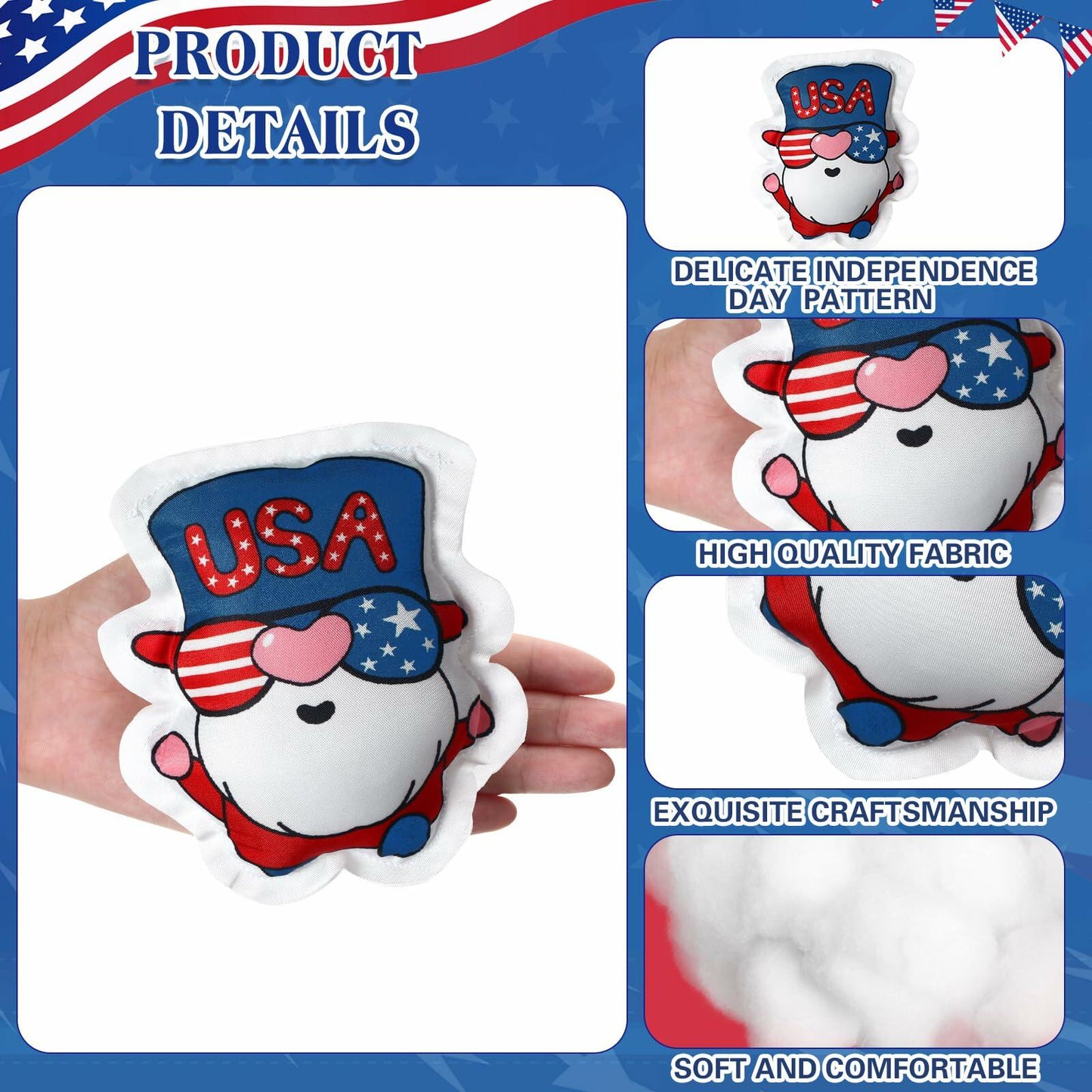 Oudain 24 Pc 5" Patriotic Star Ornaments Red White Blue Independence Day