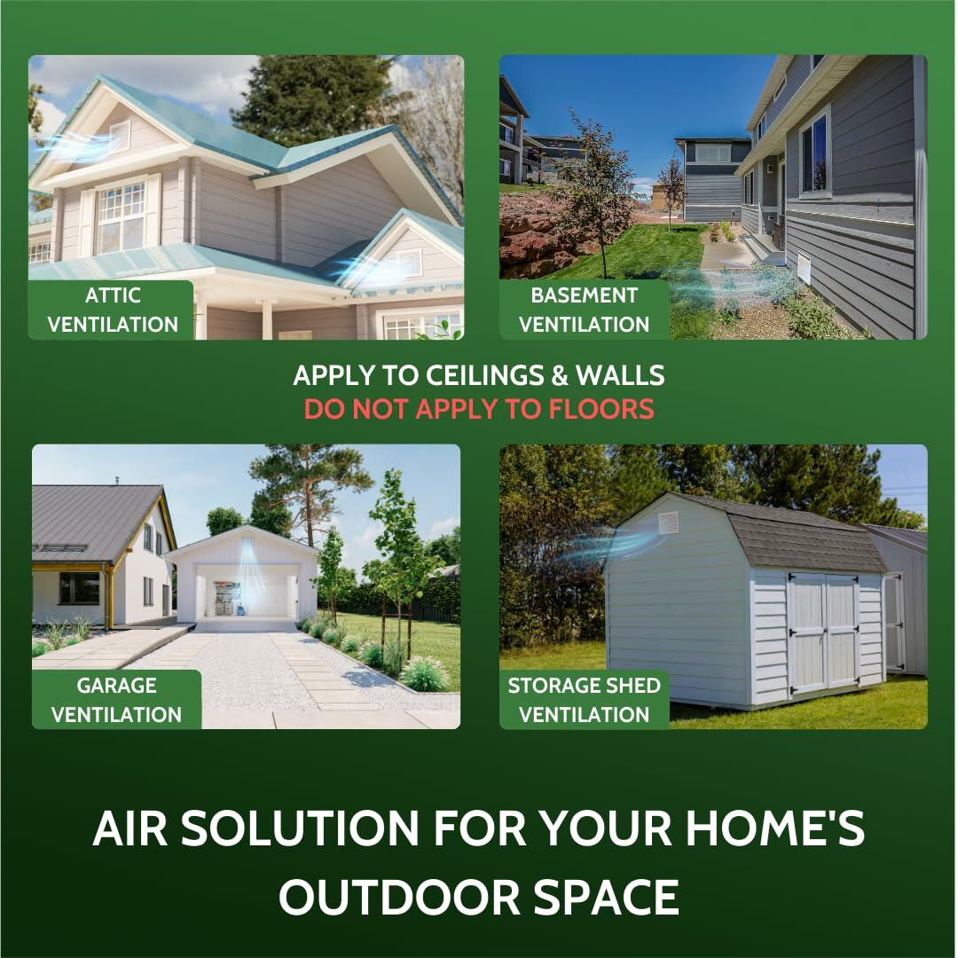 GREEN VENT Aluminum Alloy Gable Vent 10x10 Outdoor Wall Cover with Mesh