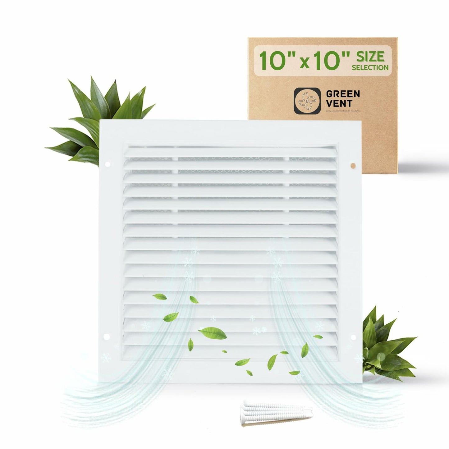 GREEN VENT Aluminum Alloy Gable Vent 10x10 Outdoor Wall Cover with Mesh