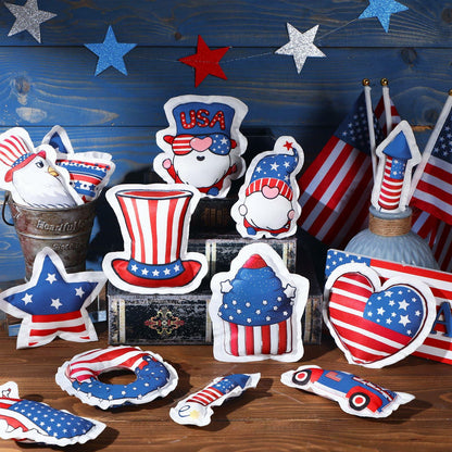 Oudain 24 Pc 5" Patriotic Star Ornaments Red White Blue Independence Day