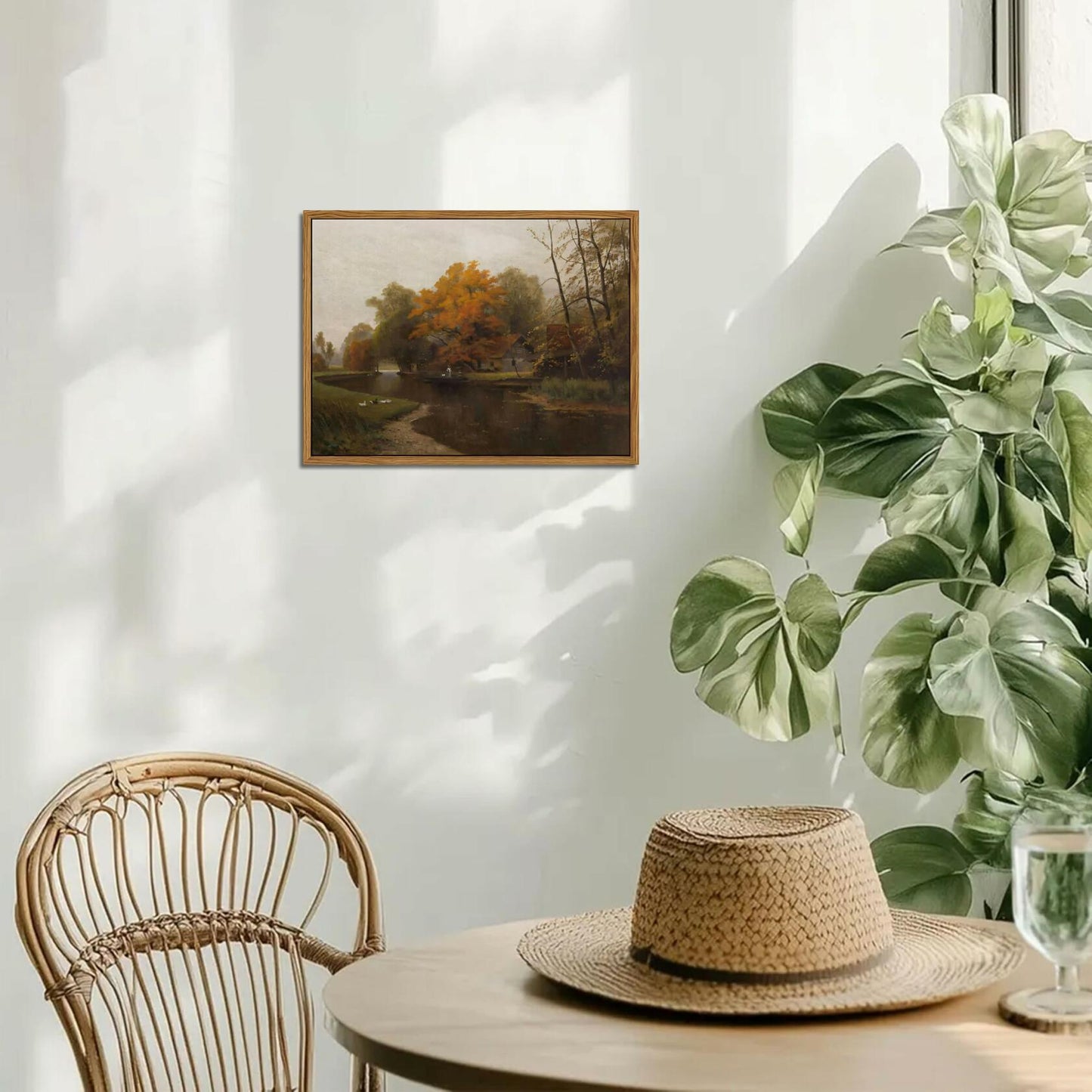 raiqtols Floating Framed Vintage Monet Canvas Wall Art 8x10 inch Art Garden
