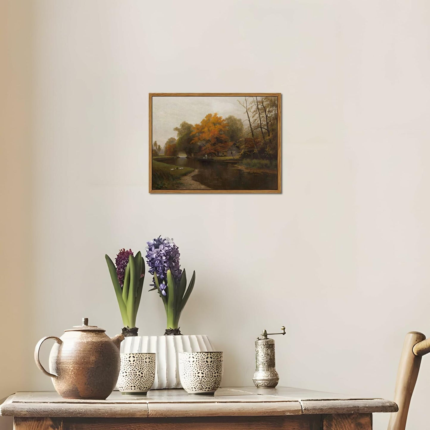 raiqtols Floating Framed Vintage Monet Canvas Wall Art 8x10 inch Art Garden