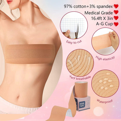 LOYAL BOOK Boob Tape Breast Lift Silicone Nipple Covers Beige 2''round 12pcs