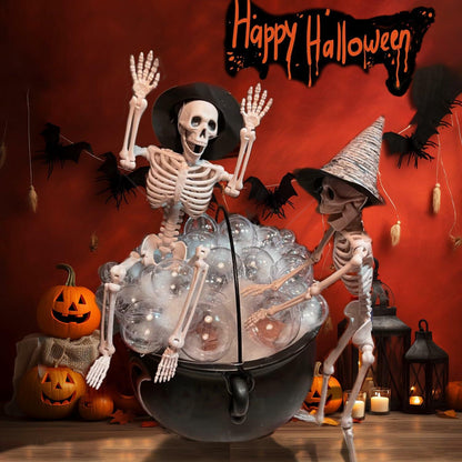 GONOSEED 5PCS 16in Posable Halloween Skeletons Hanging Decor Plastic