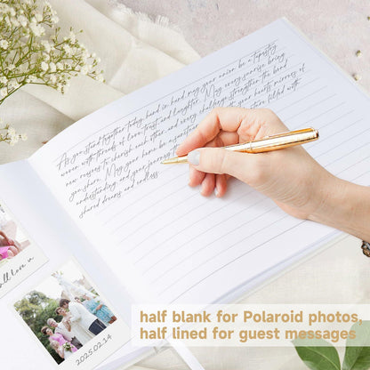 1DOT2 Wedding Guest Book 2025 Linen Photo Beige 100 Pages Acid Free Paper