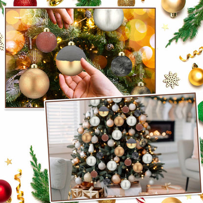 Relaxgiant 12 Pcs Neutral Brown Grey Matte Glass Christmas Ornaments 4in 2.36in