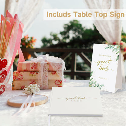 1DOT2 Wedding Guest Book 2025 Linen Photo Beige 100 Pages Acid Free Paper