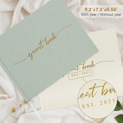 1DOT2 Wedding Guest Book 2025 Linen Photo Beige 100 Pages Acid Free Paper