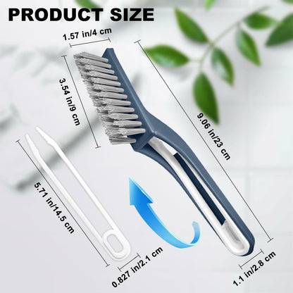 COIYINGJAUNEI Hard Bristle Stiff Cleaning Brush 2 pcs Blue White ABS