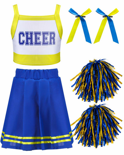 JenPen Cheerleader Dress Crop Top Skirt Bow Hair Rope Halloween Costume Size S