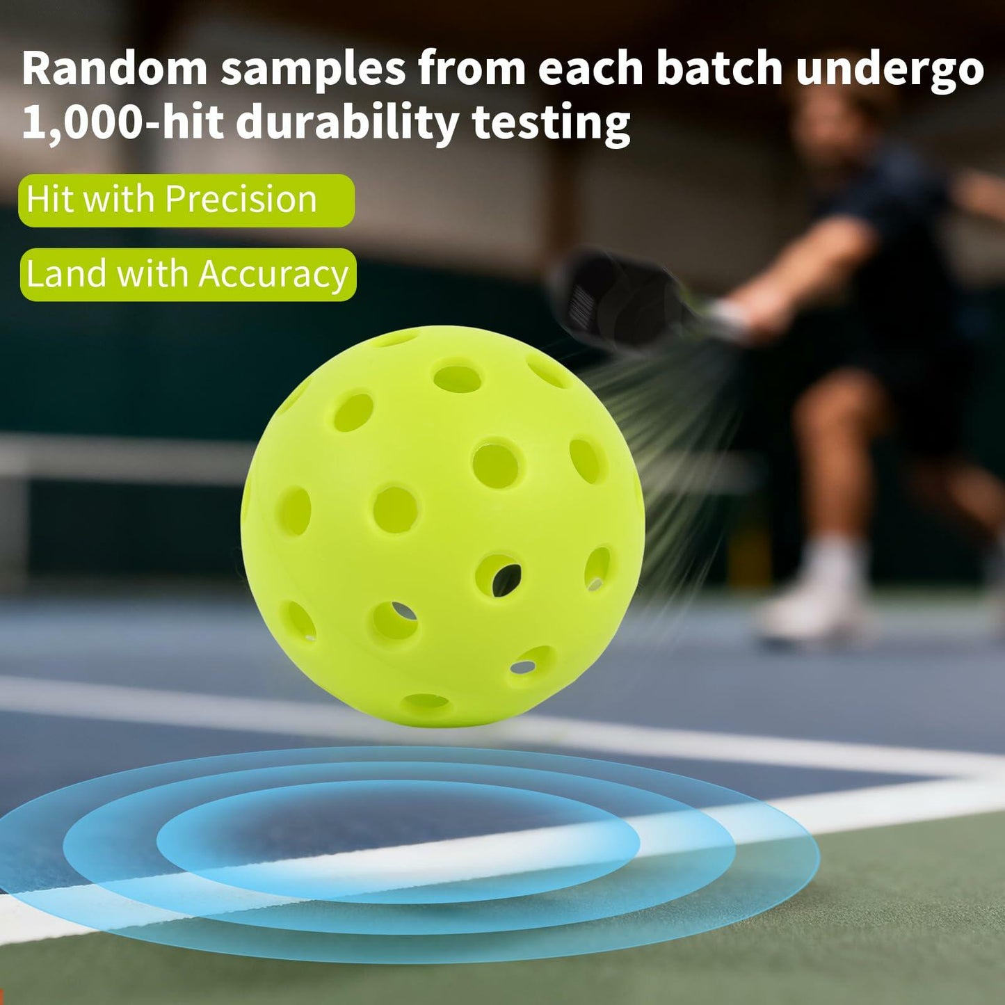 Seiyeje Pickleball Balls 12 Pack USAPA Approved Outdoor High Visibility